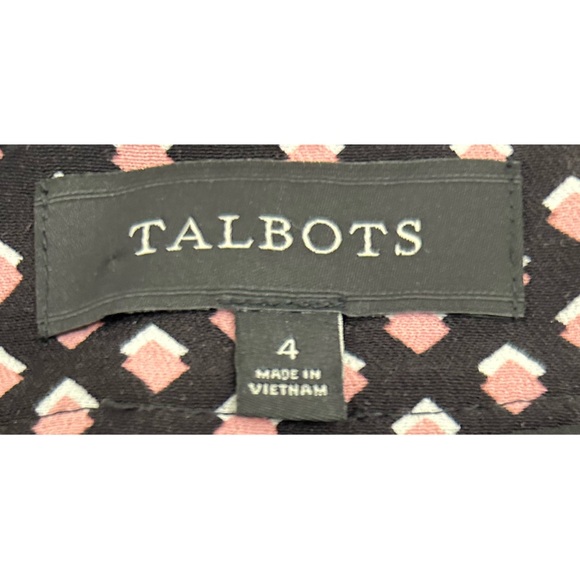 Talbots A-Line Wide Pleated Black White & Pink Geometric Print Skirt Size 4 - Picture 10 of 10